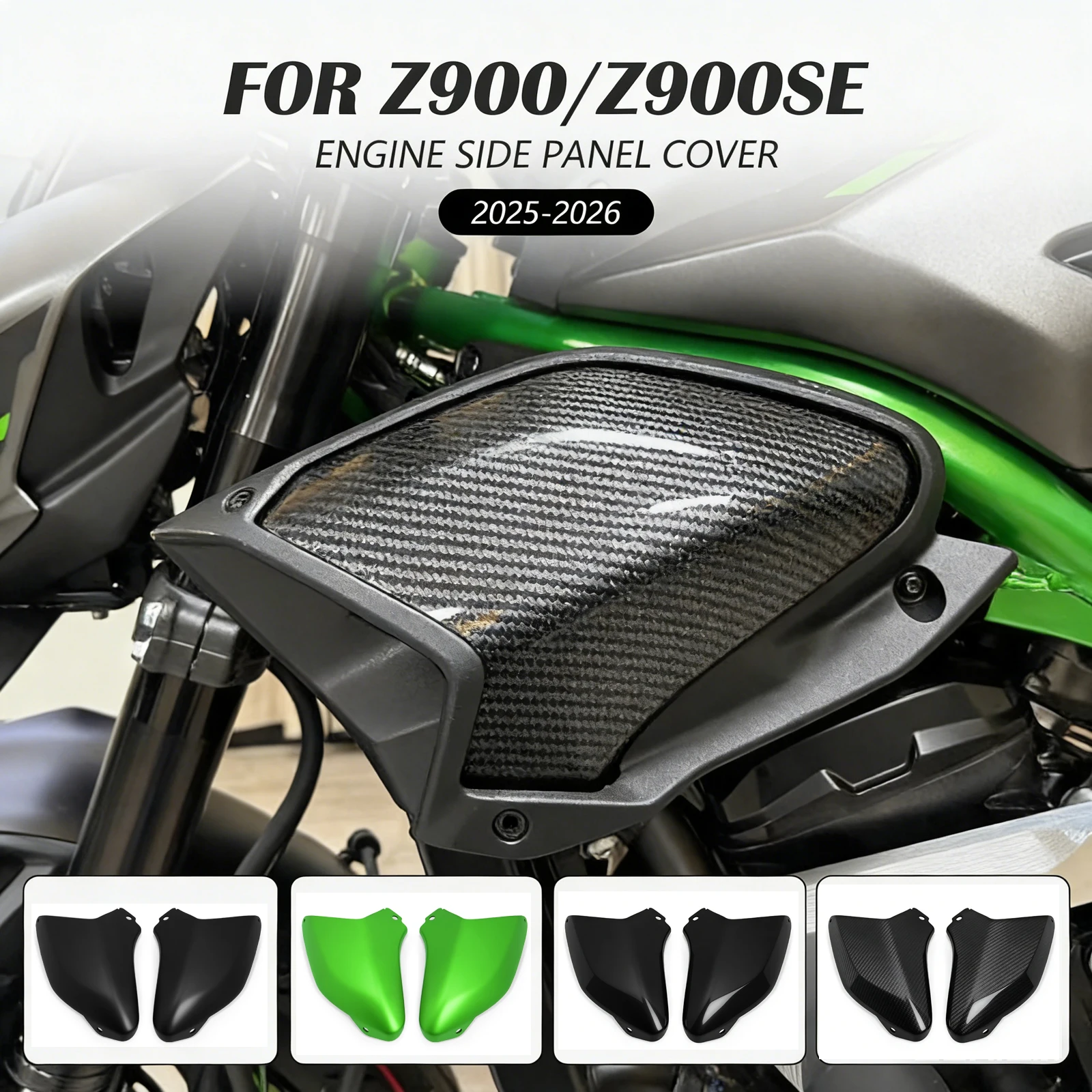 Pour Kawasaki Z900 2025 Z900SE 2025 2026 NOUVEAU Cache-radiateur latéral de moto, Protection de cadre, Protection de carénage, Aérodynamique