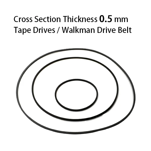 1Pcs High Quality Cross Section Thickness 0.5mm Rubber Transmission Belt For Tape Drives Walkman Counter Folded Length 23-115mm