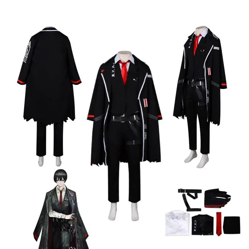 Lee Sang Cosplay Anime Costume Game Limbus Company Role Play Jacket Homens Halloween Carnaval Party Disfarce Suit Coat Pants Set