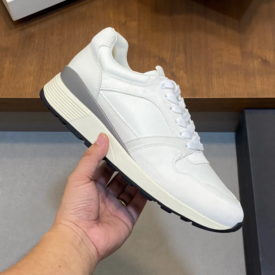 Italian high quality men Zeg* thick-soled lace-up round-toe casual shoes Versatile leather men's sports shoes