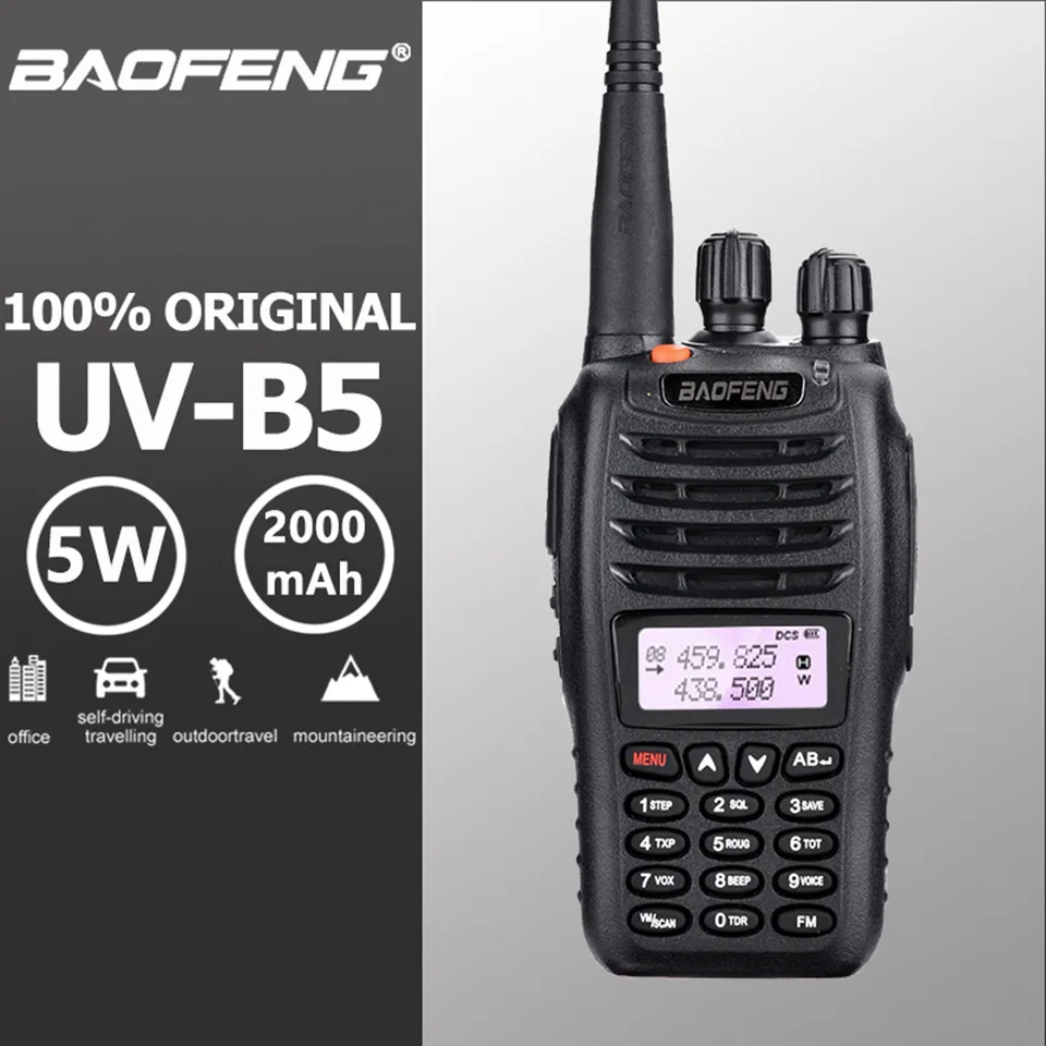 Baofeng UV-B5 Station de Radio bidirectionnelle VHF UHF 5W 99CH Radio amateur transmetteur FM talkie-walkie portable émetteur-récepteur B5