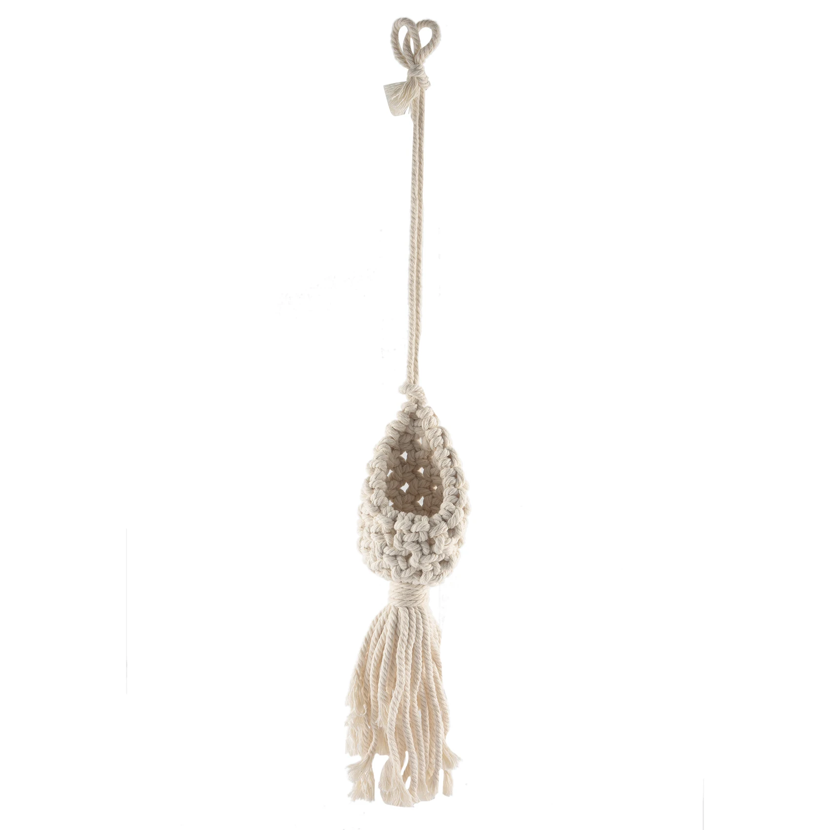 Colgador de macramé bohemio para plantas de aire, cesta colgante de Tillandsia, soporte de cuerda, decoración del hogar de flores, 10CM