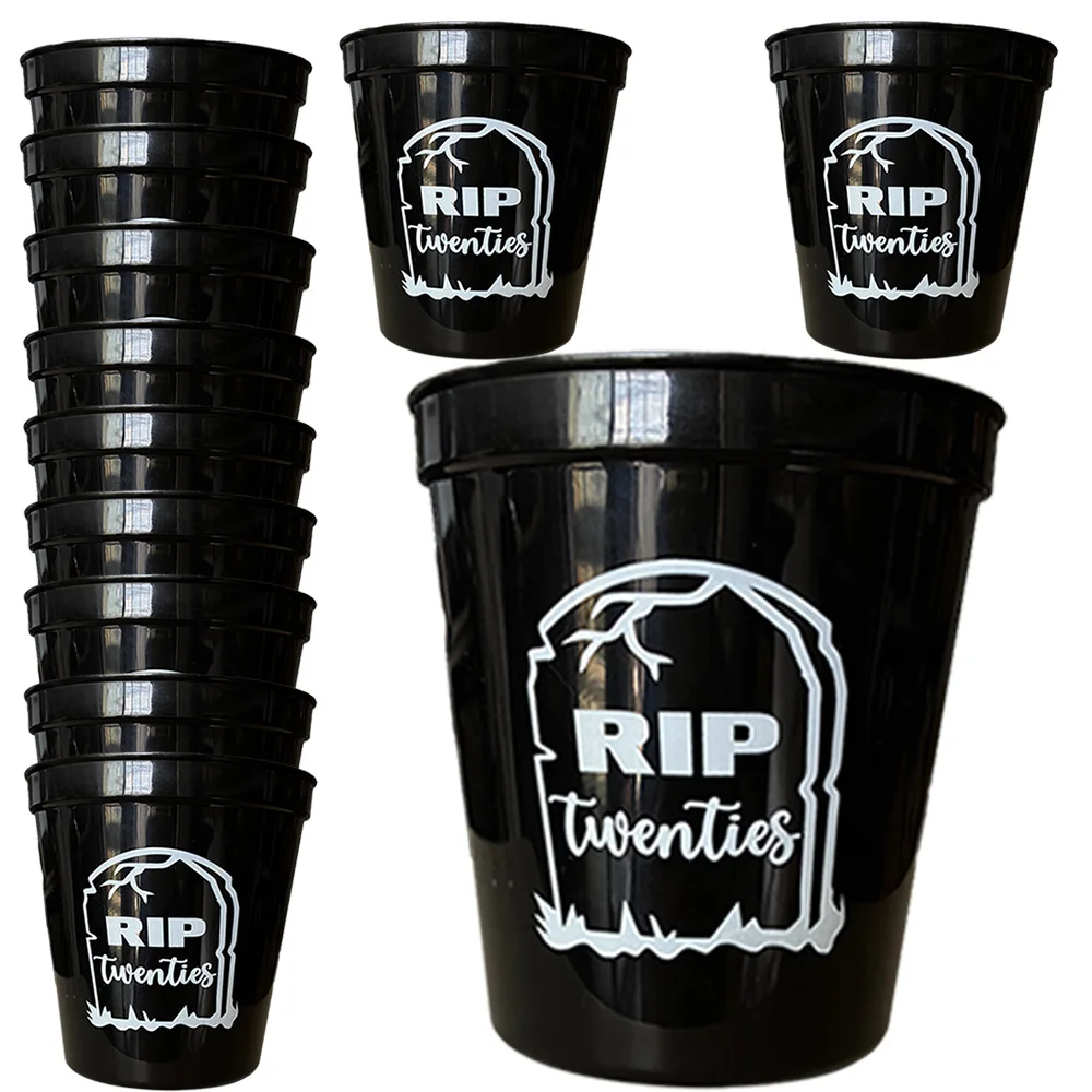 

12 Pcs RIP to My 20s 16 oz Rip to My 20s Cups 30th Birthday Supplies Disposable Party Thick Plastic CupsTwenties Birthday Cups