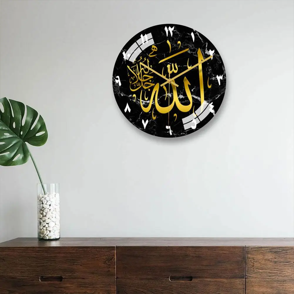 ساعة حائط بأرقام رومانية ، أكريليك مجسم ، دائري ، الشرق الأوسط ، رمضان ، غرفة معيشة ، ديكور منزلي