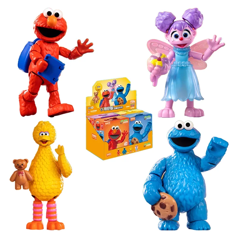 Sesame Street Anime Figure Elmo Big Bird Cookie Monster Desktop Decoration Puzzle Assembling Model Toys Birthday Gifts for Kids