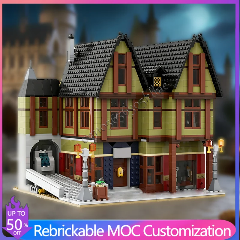 1659 ELEMENTÓW Średniowieczny Antyczny Dom z Półdrewnianą Konstrukcją MOC Personalizowany Modułowy Zestaw Klocków Technologicznych DIY Zabawka Prezent Urodzinowy
