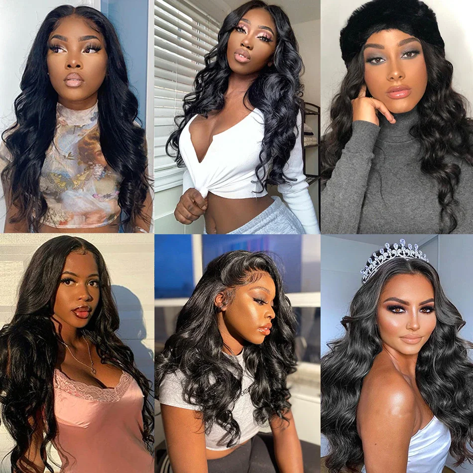 Tissage en Lot Brésilien Naturel Remy Body Wave, Extensions de Cheveux Humains Bruts, Richesse, 8-32 Pouces, 1/3/4 Pièces