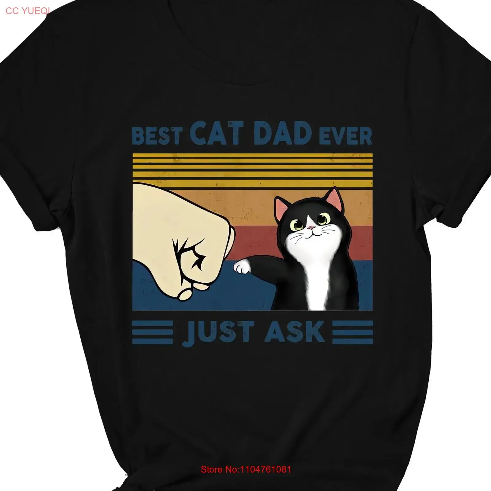 Best Cat Dad Ever T Shirt vintage Washed Casual Stretched streetwear Breathable graphic fashion Stylish Soft Slightly