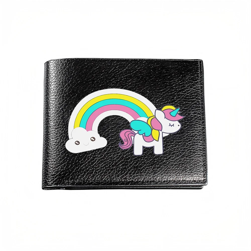Unicorn Rainbow Cloud Design Men's Wallet Card Holder Casual Business Fashion Print Style Accessory