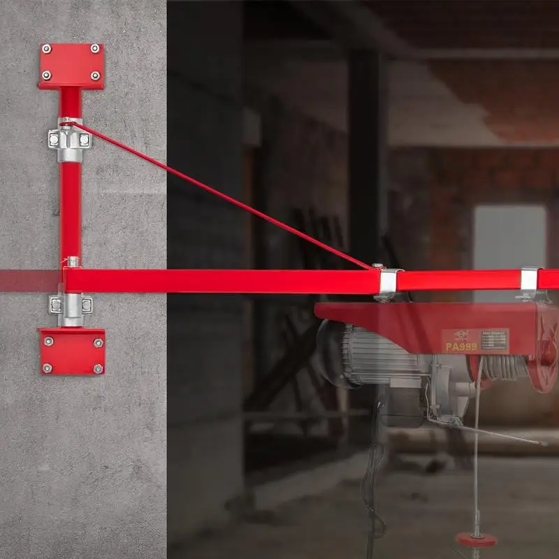 Bras de support pour palan électrique, capacité de charge 600 kg, bras pivotant pour palan avec poteau, cadre de palan en acier, bras de levage de palan pour échafaudage 180 °   pour atelier, garage