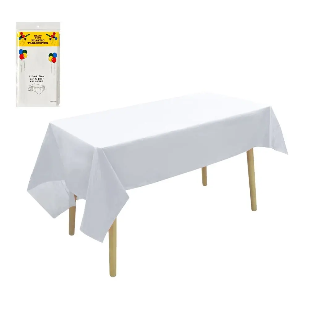 New 54x108inch Disposable Table Cloth Waterproof Rectangle Rectangle Tablecloths Oil-Proof Plastic Table Covers Home Use