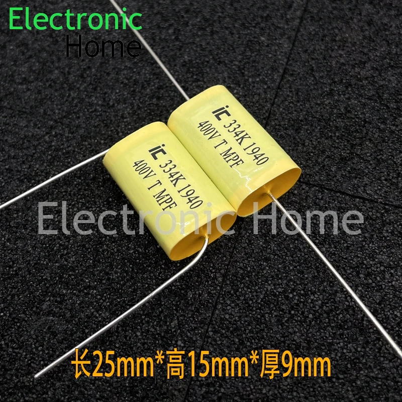 10 قطعة/الوحدة MPF 334 330nf 0.33 فائق التوهج 400v 450v محوري الصوت لانهائي HIFI مكثف 400v 334k 25x15x9 مللي متر