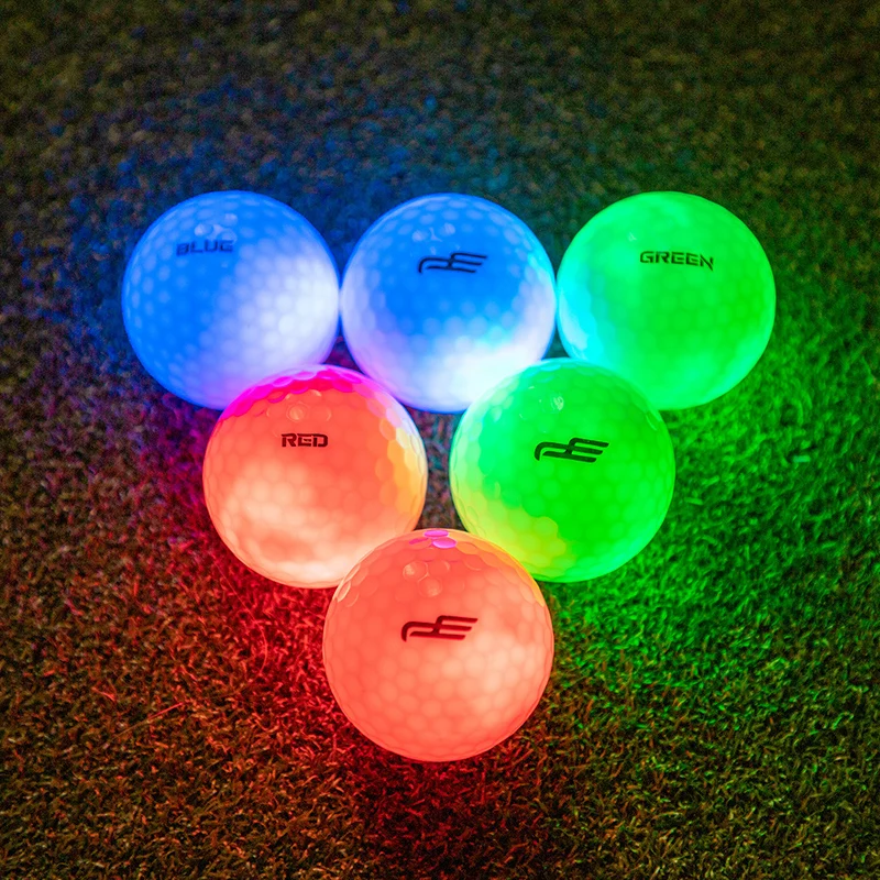 PLAYEAGLE LED Golf Ball Glow In The Dark Super Bright for Night Sports Best Gift for Golfer 6pcs/set