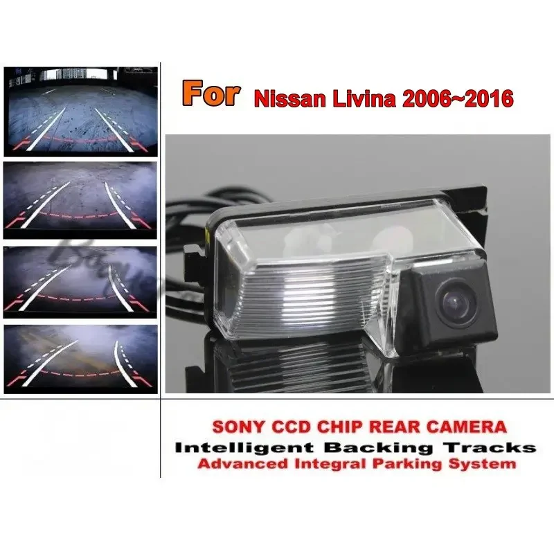 

Car Intelligent Parking Tracks Camera / For Nissan Livina 2006~2016 HD Back up Reverse Camera / Rear View Camera