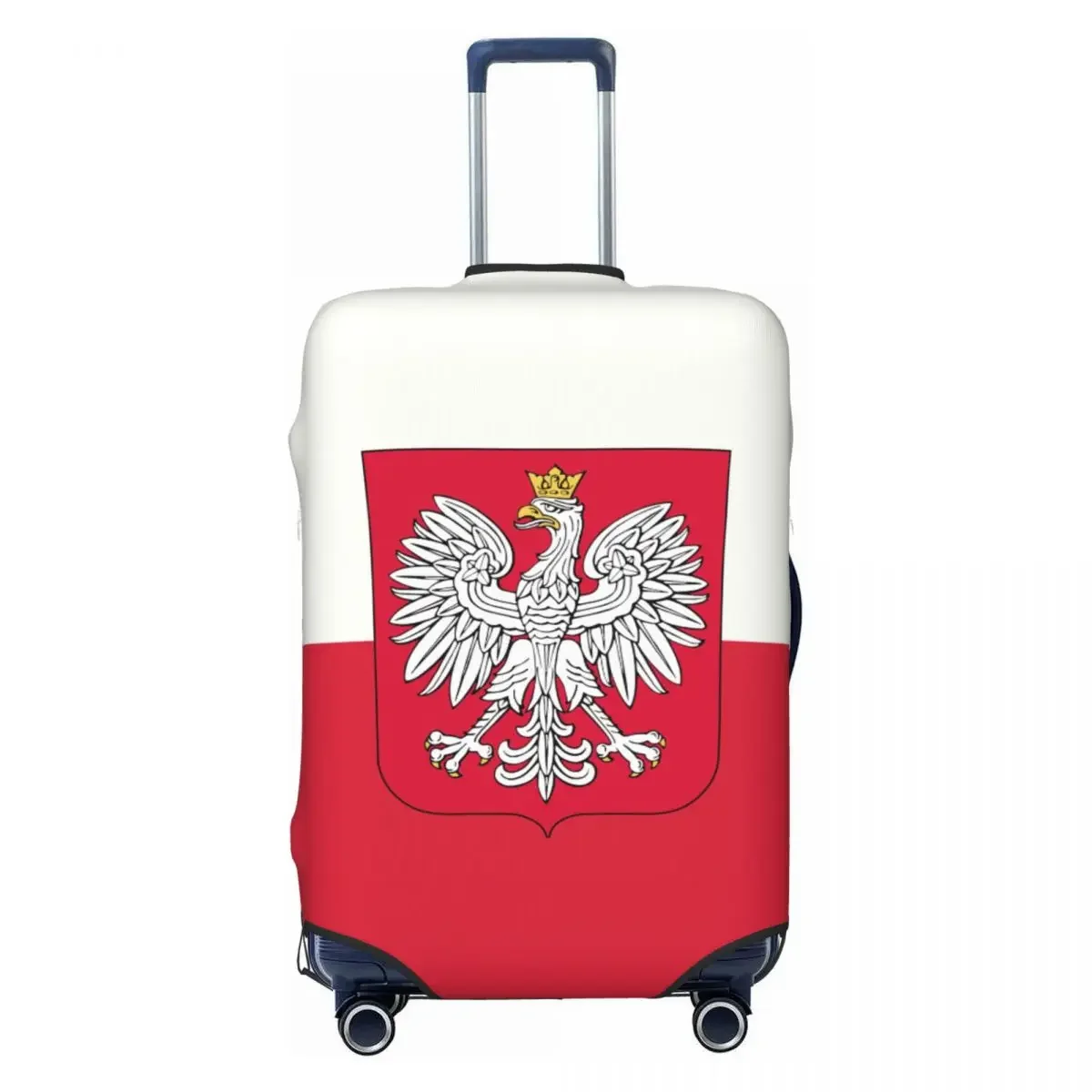 

Custom Kingdom Of Poland Flag Suitcase Cover Dust Proof Polska Coat Of Arms Travel Luggage Covers for 18-32 inch