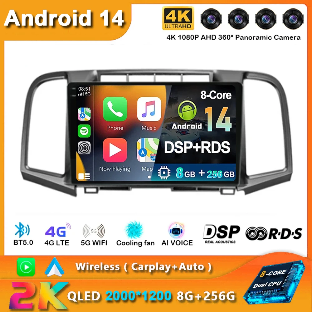 

Android 14 4G Car For Toyota Venza 2008-2016 Autoradio Stereo Head Unit GPS DVD NO 2DIN Carplay Navigation Multimedia Car Player