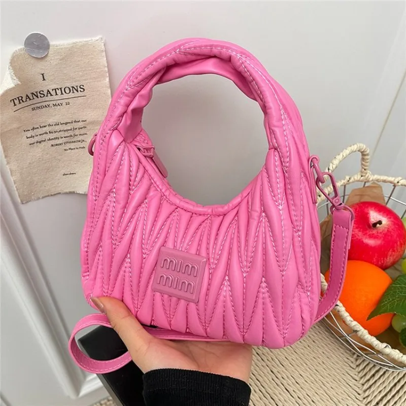 

Women's Pleated Luxury Dumpling Bag - Stylish Versatile Crossbody Purse, Exquisite Shoulder Top-Handle Handbag for Daily & Party