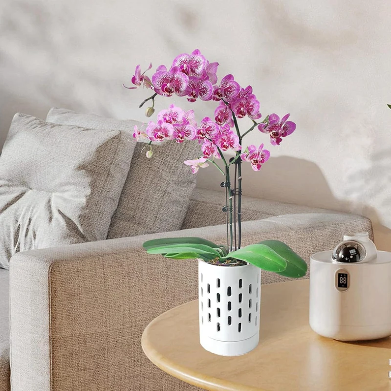 ABUL-Orchid Pots With Holes,4 Inch  Orchid Pot For Repotting, Plant Pot For Repotting Orchids And Other Flowers