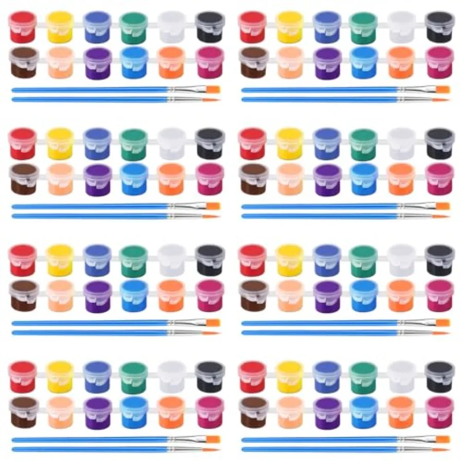 

Mini Acrylic Paint Set, 12 Colors Acrylic Paint Strips with 16 Brushes, Washable Paint for and Adults Craft, 112 PCS Painting k