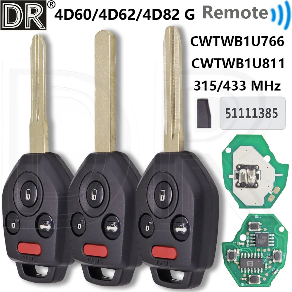 

Great 315MHz CWTWB1U766 CWTWB1U811 433MHz 4D60/62/82 G Chip Car Remote Key For Subaru Forester Outback Legacy Impreza Tribeca