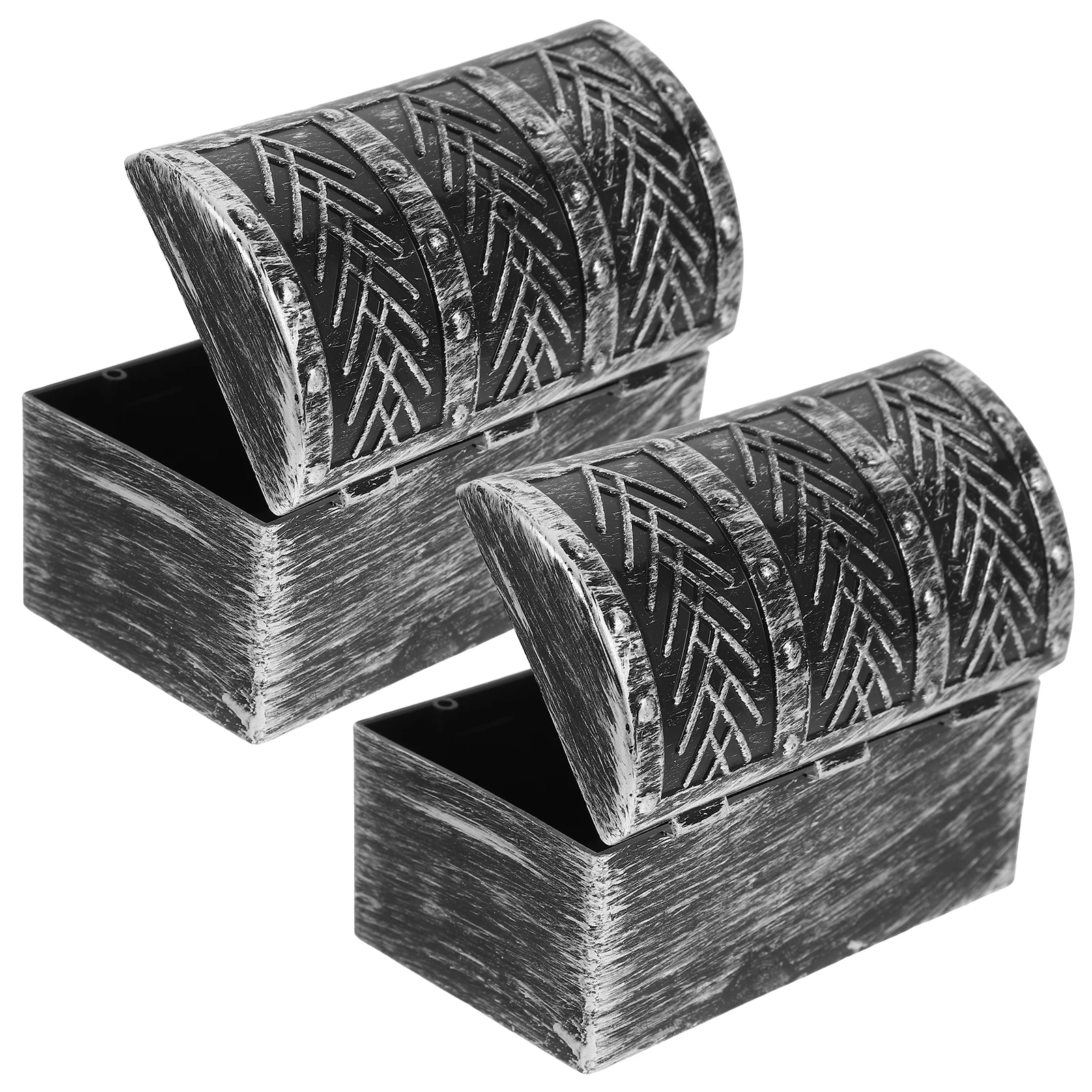 

2pcs Mini Retro Treasure Chest Plastic Boxes For Craft Jewelry Storage DecorativeVintage Trinket Storage Case Retro