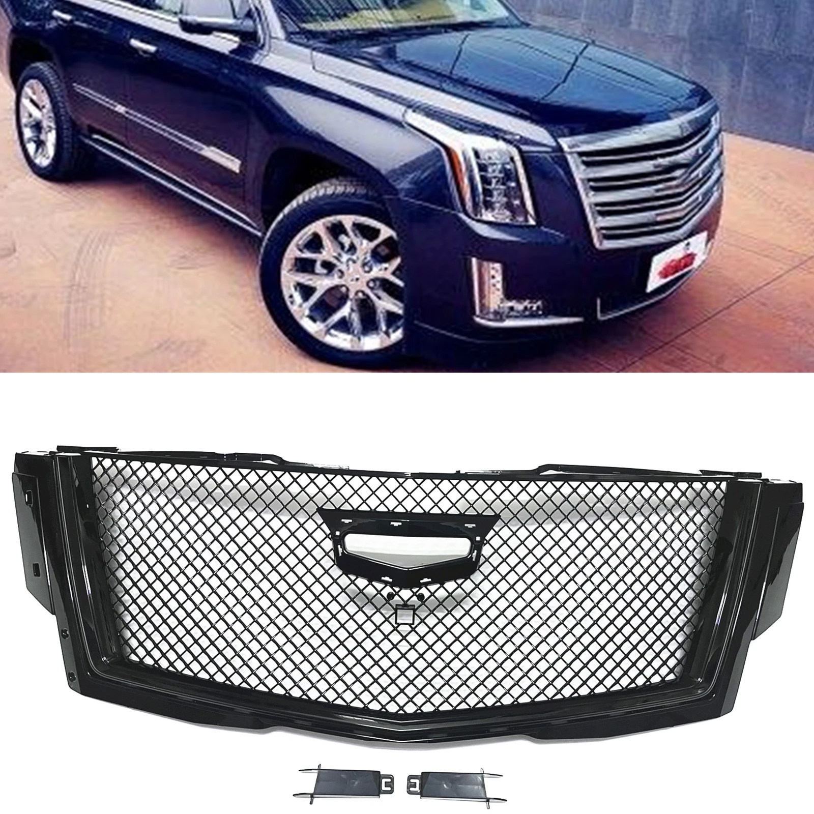 

Car Front Grille Grill Upper Bumper Hood Mesh Grid Auto Part For Cadillac Escalade 2015 2016 2017 2018 2019 2020