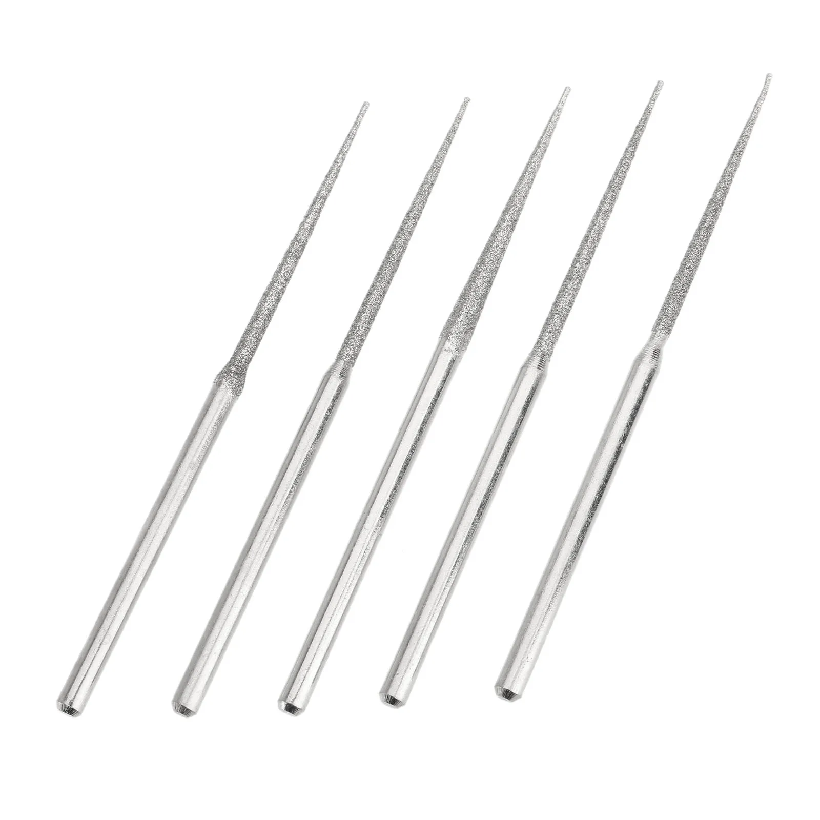 5pcs L-파인 팁 Dremel 액세서리 바늘 미니 드릴 다이아몬드 그라인딩 코팅 헤드 3mm 생크 Bur 비트 로타리 도구 길어진 Burrs