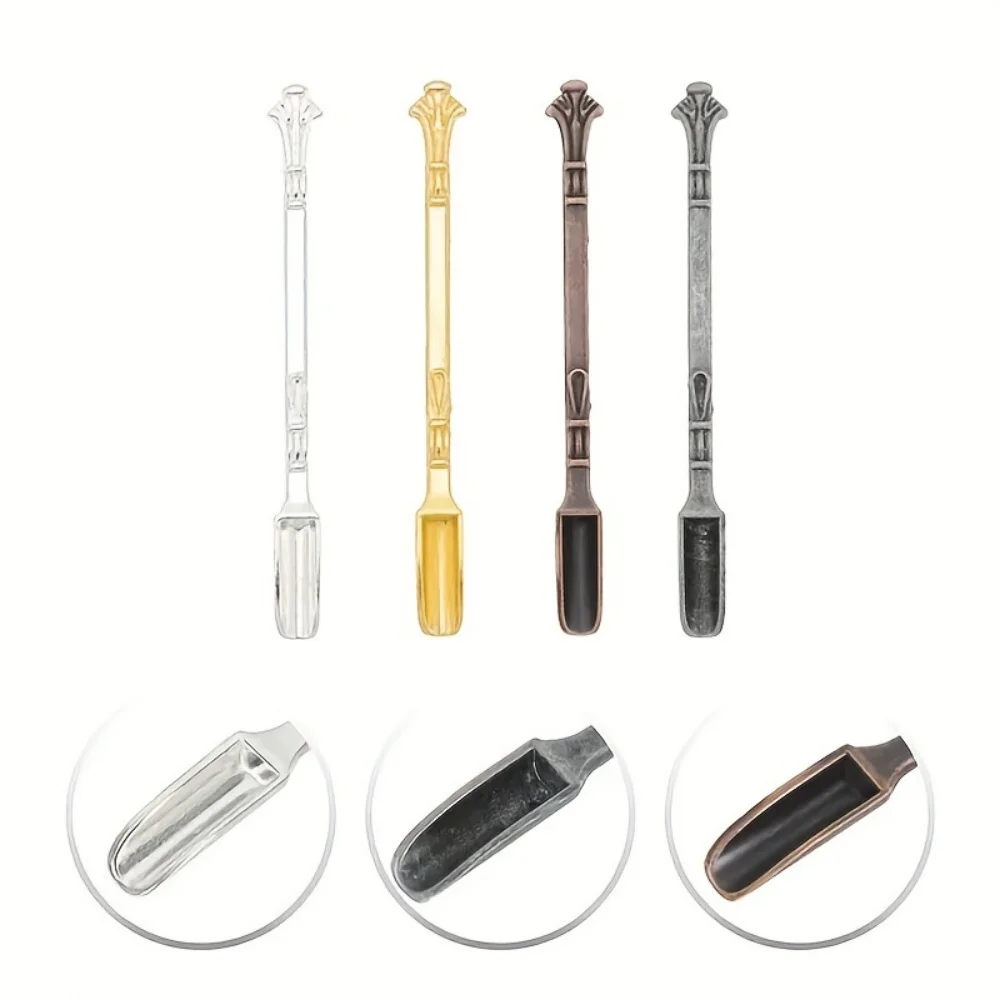 4 Multifunctional Alloy Spoons, Coffee Stirring Spoons, Mini Spatula Accessories for Medicine Bottles