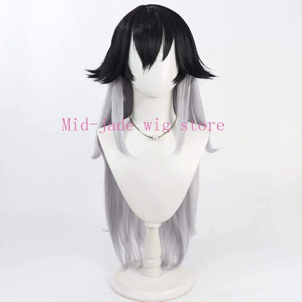 Game Character K Cosplay Wig Gradient Two Tone Synthetic Hair Flipped Style Realistic Scalp for Convention Roleplay