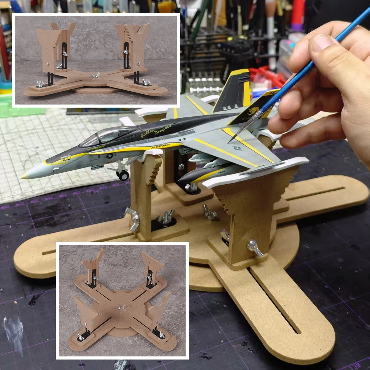 Scale Model Miniature Painting Tools Aircraft Model Building Berth Jig Adjustable Painting Stand 1/32 1/48 1/72 1/144