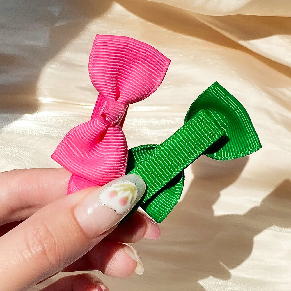 10Pcs/Set 2\'\' Colorful Bows HairClips For Baby Girls Ribbon Handmade Bowknot Hairpins Barrettes Headwear Hair Accessories