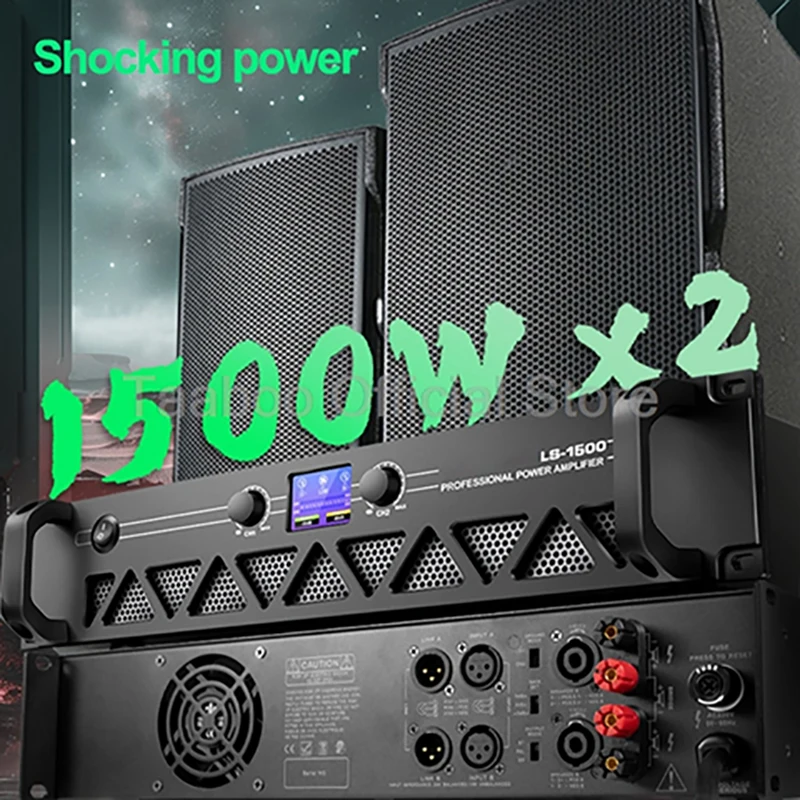 

1500W Power Hifi Sound Amplifier Digital Bluetooth 2 Channel Speaker Professional Wireless Microphone Audio DJ Mixer For Karaoke