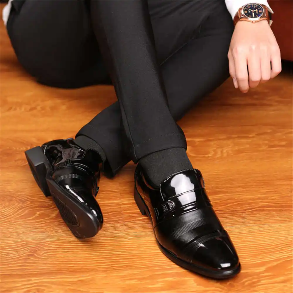 Increases Height Lacquer Leather Men's Saoatenis Skateboarding Sneakers Husband Cool Shoes For Men Sport Teniis