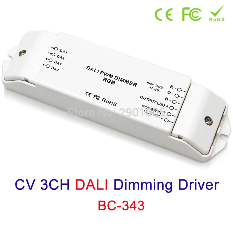 Constant Voltage 3CH DALI Dimming Driver PWM RGB Dimmer Controller 4096 Levels For 5050 3528   DC12V 24V Led Strip Light Lamp