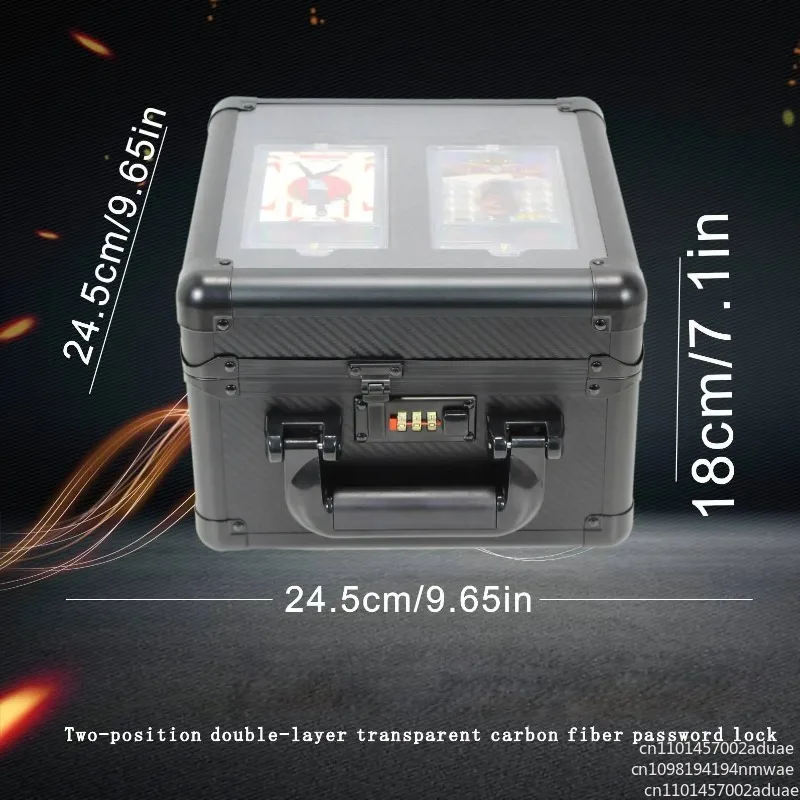2 Row Double Layer Graded Card Storage Box Holder with Transparent Lid for PSA Trading Card Protective Case Sports Collection