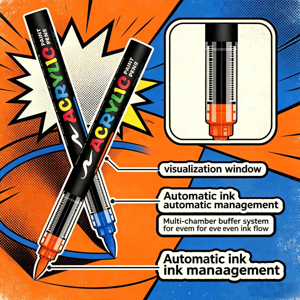 12-418 Colors High Quality Acrylic Paint Pens Markers Set Brush Tip Paint For Rock Painting Wood Canvas Stone Gift DIY Crafts