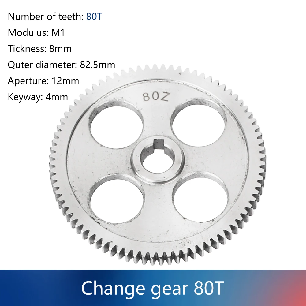 CJ0618 Metric&Imperial Metal Gears/Main Shaft Gear/Feed Gear 20T/25T/30T/35T/40T/45T/50T/60T/80T/54T/55T/57T/65T/72T