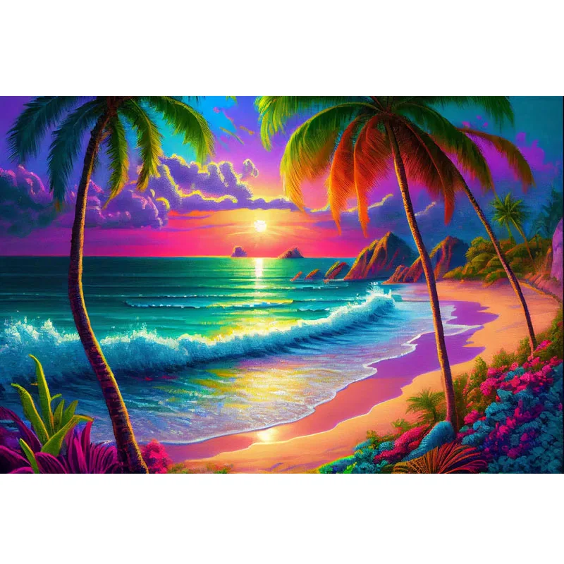 

Sunature AB Diamond Painting Art Full Square Round Drills Beach Sunset Diamond Painting Kits (5-10 AB Colors)