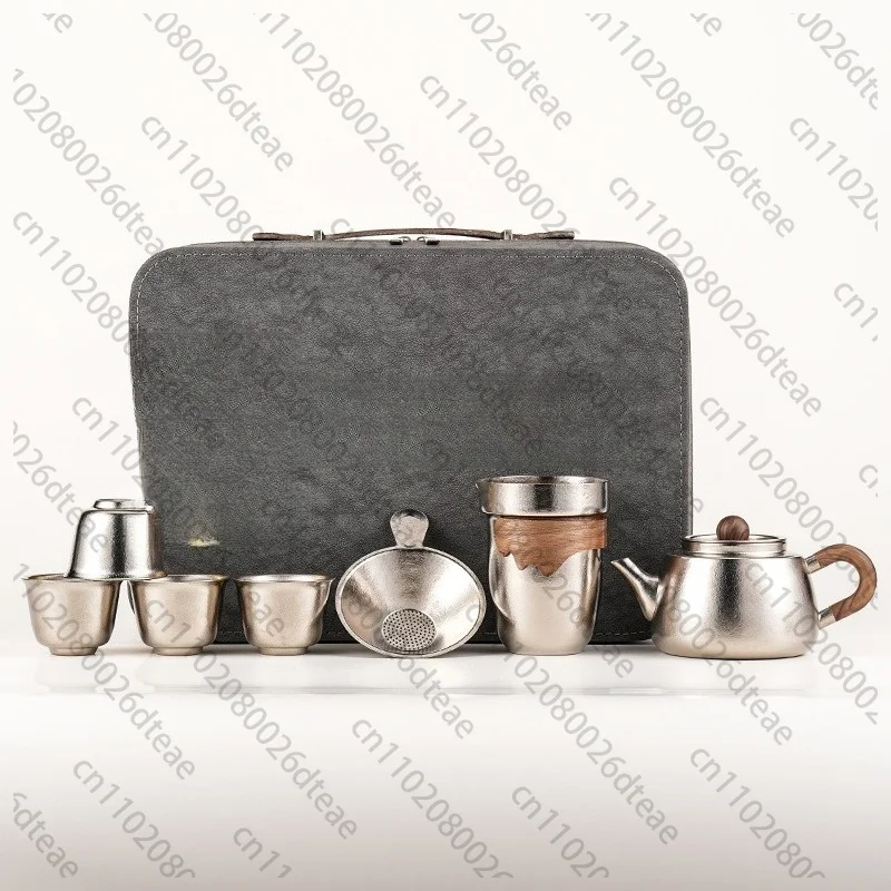 Portable Complete Kung Fu Tea Gift Set Pure Titanium Material For Hotel Enterprise Custom Souvenir Present