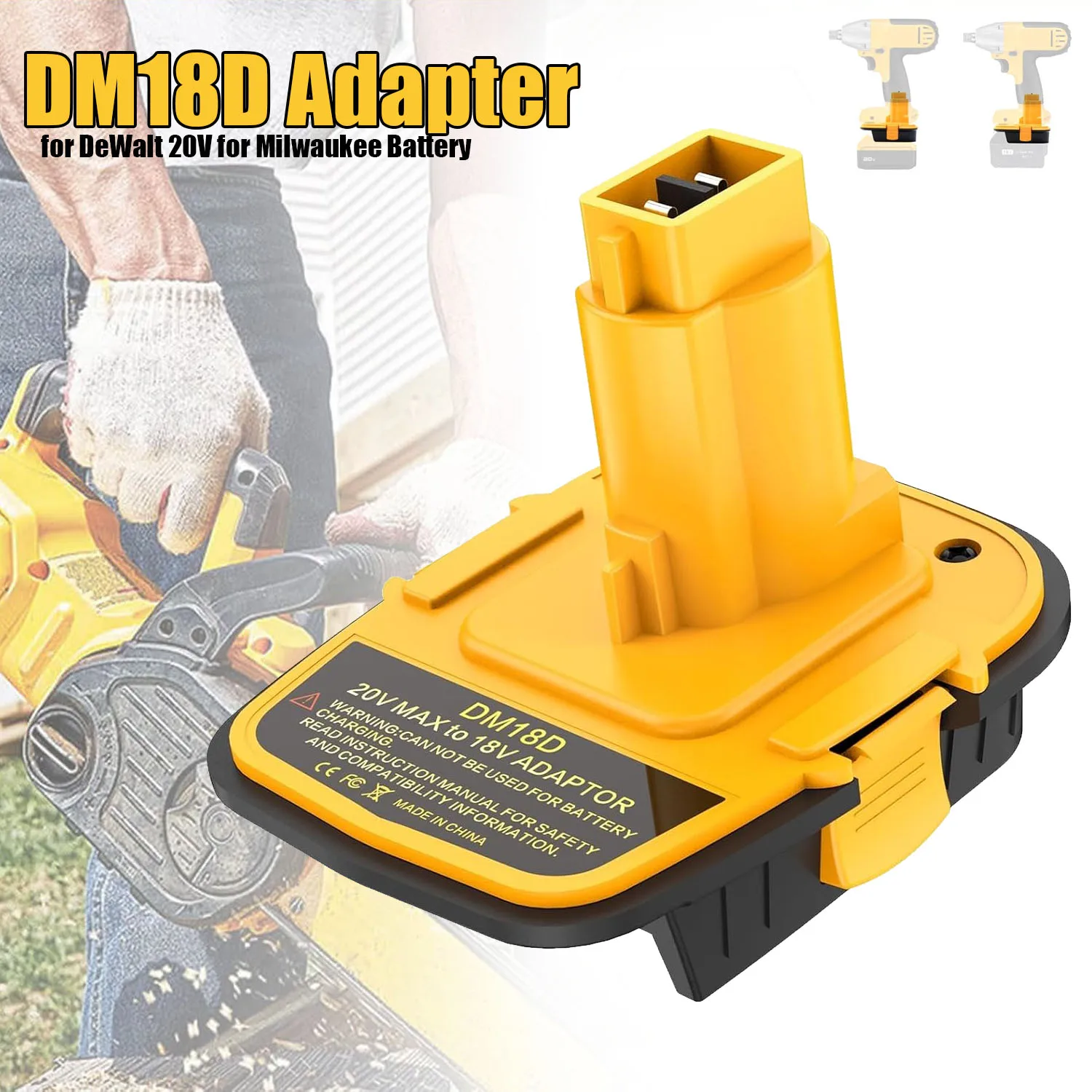 

Адаптер аккумулятора DM18D, совместимый с литий-ионным аккумулятором Dewalt & Mil-Waukee 18 В для работы с аккумуляторными электроинструментами 18 В.