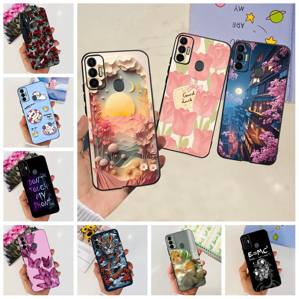 

For Tecno Spark 7 KF6j KF6n 7P KF7j 7Pro KF8 Case Aesthetic Cute Luxury Soft TPU Phone Case For Tecno Spark 7 Pro Back Cover