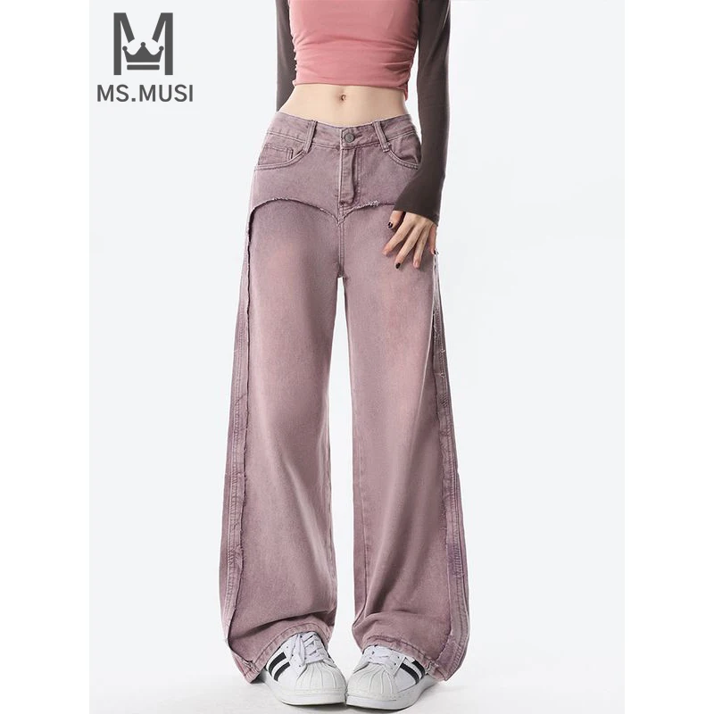 

MSMUSI 2024 New Fashion Designer Women Sexy Lady Stripe High Waist Denim Pant Party Club Bodycon Jeans Flared Full Long Pant