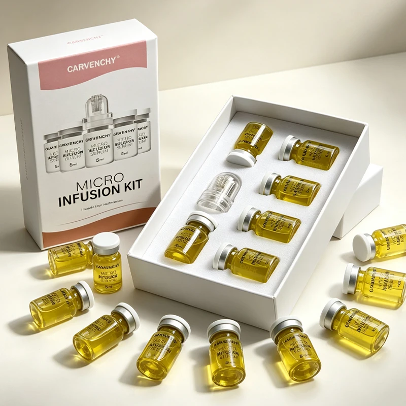 Korea Micro Molecule 0.3mm Microneedling Skin Booster Serum Kit Anti-Wrinkle Hyaluronic Acid Collagen Hydrating Facial Care