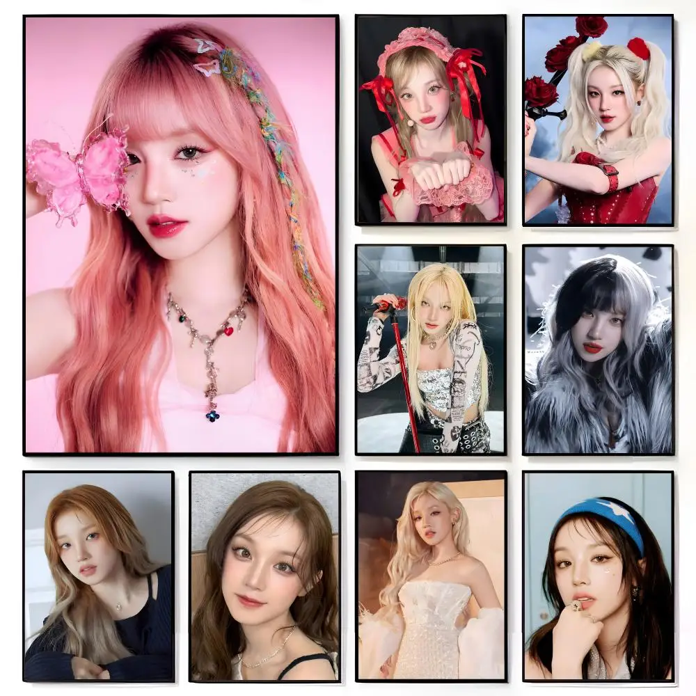 Quirky Dynamic Korean Beautiful Singer S-Song Y-Yuqi Poster American Film Mural Home Childrens Room Wall Decor Print