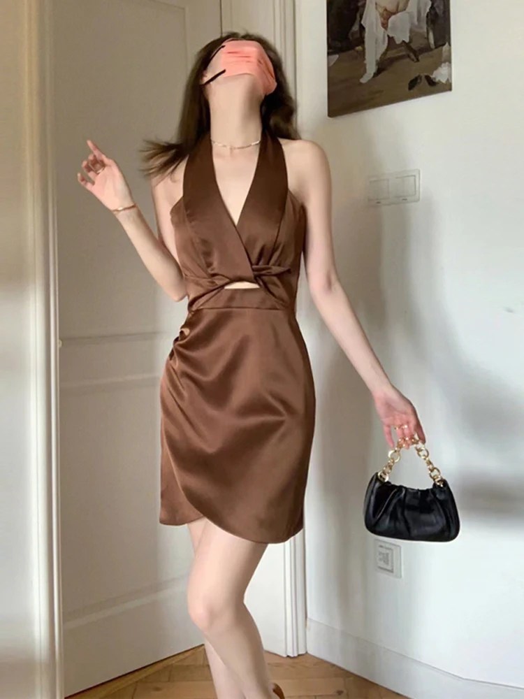 

Элегантное облегающее платье Neline с высокой талией, короткое, однотонное, в корейском стиле, для свадьбы, дня рождения, пляжного отдыха