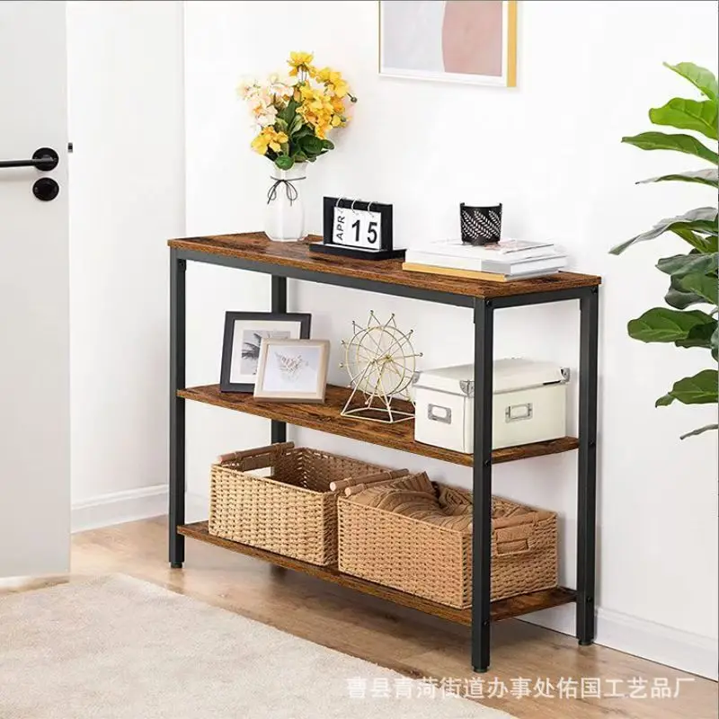 Cross-border iron and wood combined office printer rack Multi-layer printer rack Entrance restaurant storage rack