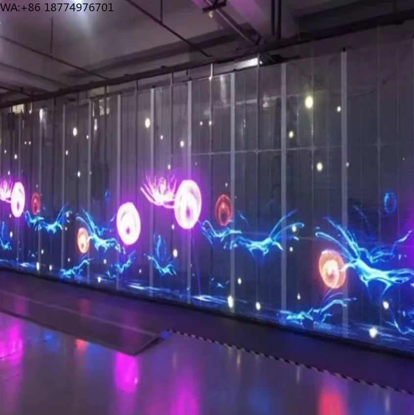 

Indoor Outdoor Easy Installation Transparent Led Film Shopping Window Grid Module Display 3d Led Glass Advertising Screen