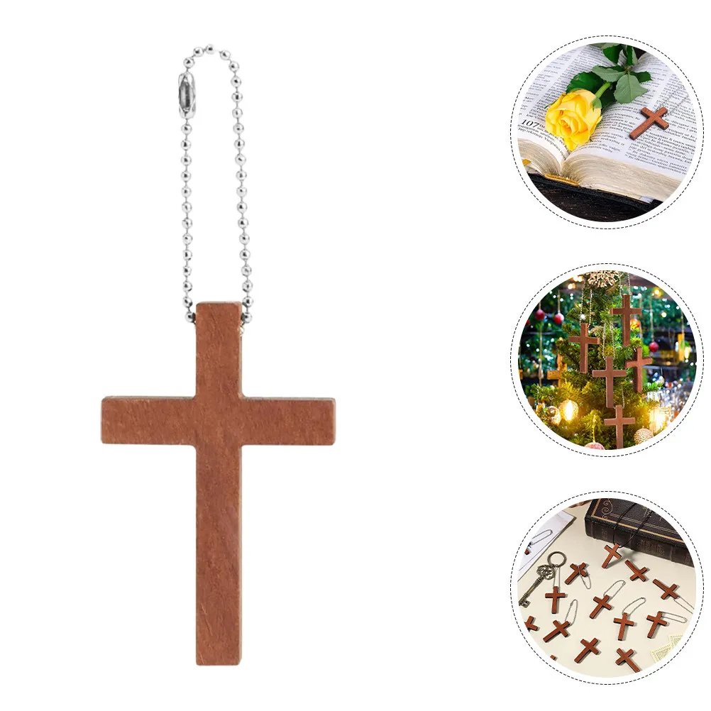 

50 шт. миниатюрных деревянных крестиков-подвесок для рукоделия: для изготовления ожерелий, браслетов, серег, брелоков, украшений в деревенском стиле, духовные и рустик-украшения