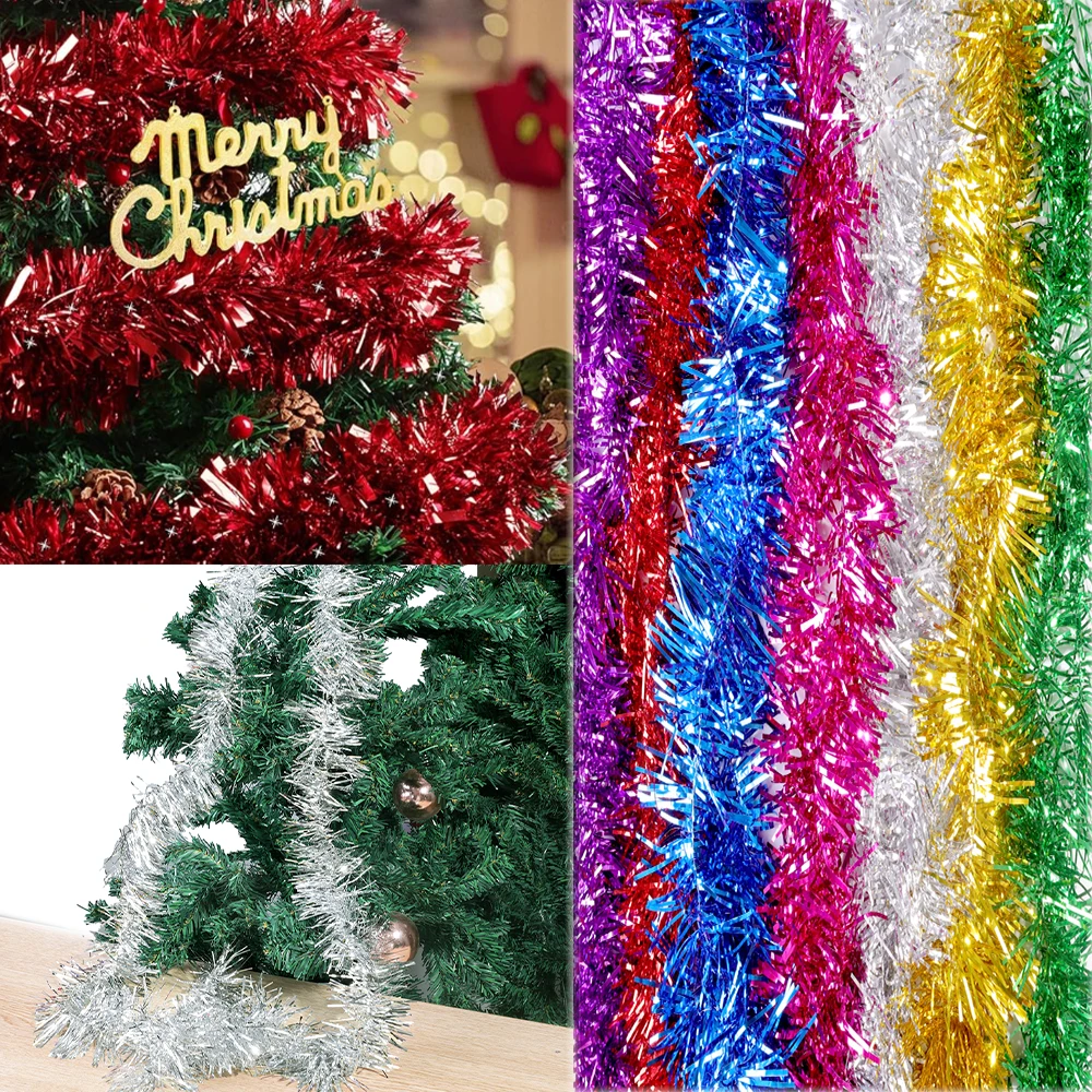 1.5M Christmas Decoration Ribbon Garland Ornaments Colorful Strips for Christmas Tree Bar Tops Wedding Party Decoration Supplies