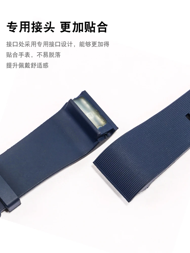 Silicone Watchband for Cartier Santos Sandoz 100 Series Men\'s Women\'s Rubber Watch Strap Chain 20mm 23mm Wristband Bracelet